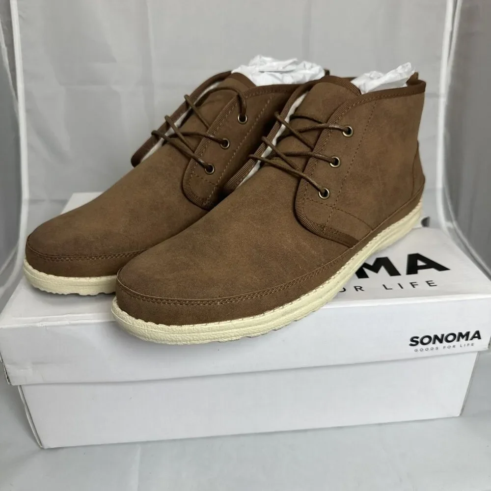 Sonoma Goods for Life Men’s Ryann Chukka Boots Chestnut Memory Foam NWT Size10.5